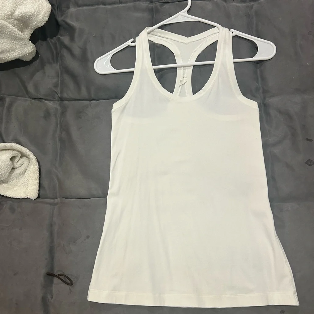 Lululemon White cool racer back Racerback Tank Top - Women's